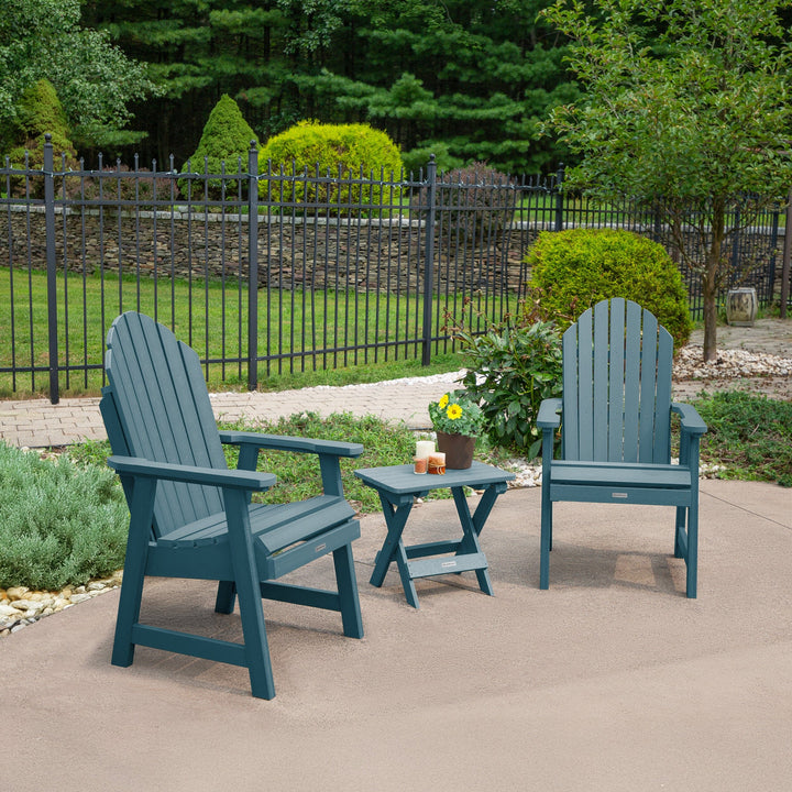 2 Hamilton Deck Chairs with Folding Side Table Kitted Sets Highwood USA
