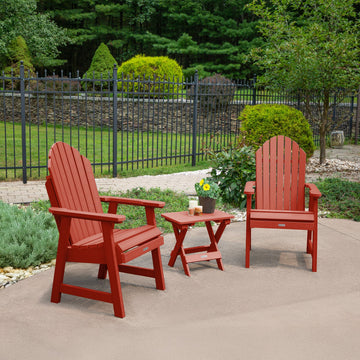 2 Hamilton Deck Chairs with Folding Side Table Kitted Sets Highwood USA