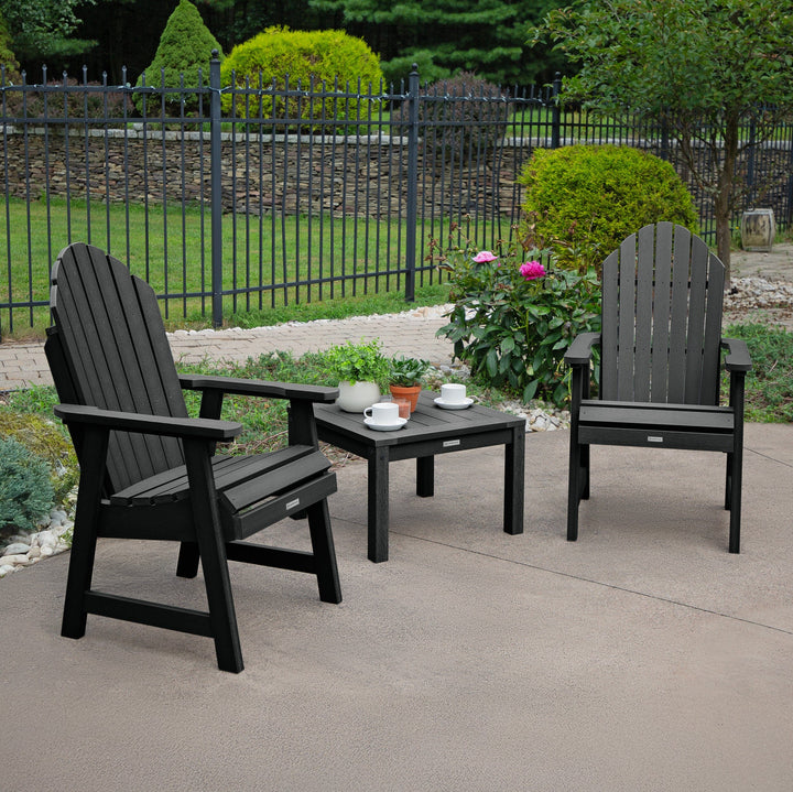 2 Hamilton Deck Chairs with Adirondack Side Table Kitted Sets Highwood USA