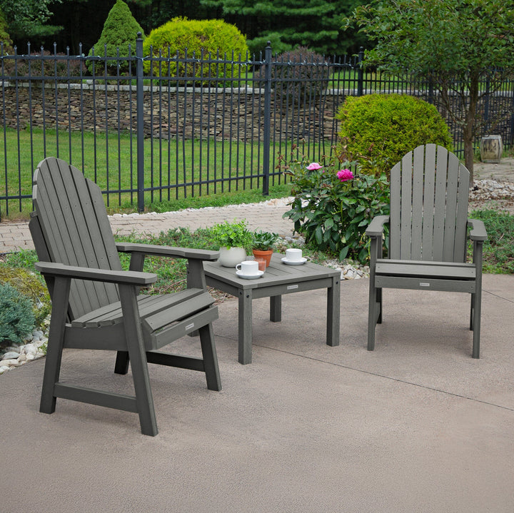2 Hamilton Deck Chairs with Adirondack Side Table Kitted Sets Highwood USA