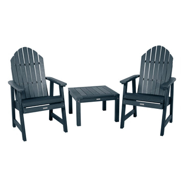 2 Hamilton Deck Chairs with Adirondack Side Table Kitted Sets Highwood USA Federal Blue