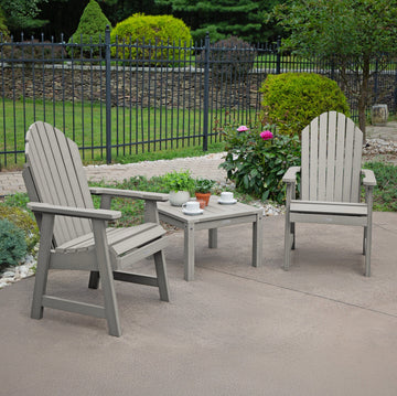 2 Hamilton Deck Chairs with Adirondack Side Table Kitted Sets Highwood USA