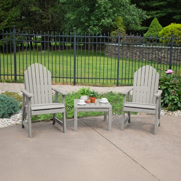 2 Hamilton Deck Chairs with Adirondack Side Table Kitted Sets Highwood USA