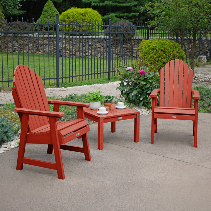 2 Hamilton Deck Chairs with Adirondack Side Table Kitted Sets Highwood USA