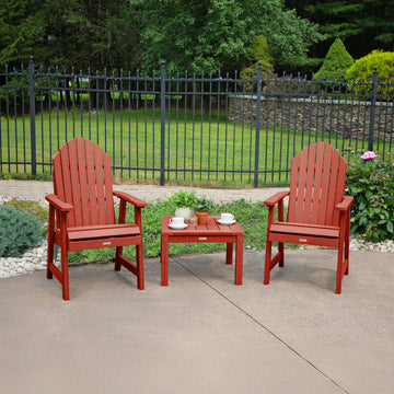 2 Hamilton Deck Chairs with Adirondack Side Table Kitted Sets Highwood USA