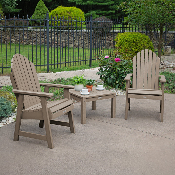 2 Hamilton Deck Chairs with Adirondack Side Table Kitted Sets Highwood USA