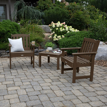 2 Lehigh Garden Chairs with 1 Square Side Table Kitted Sets Highwood USA