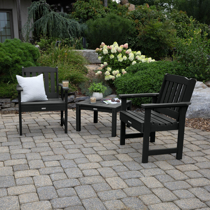2 Lehigh Garden Chairs with 1 Square Side Table Kitted Sets Highwood USA