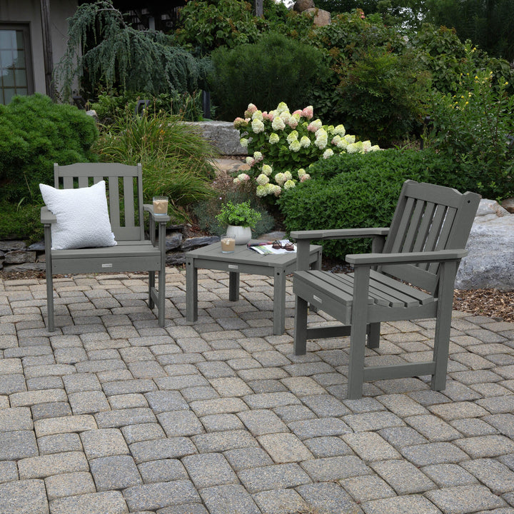 2 Lehigh Garden Chairs with 1 Square Side Table Kitted Sets Highwood USA