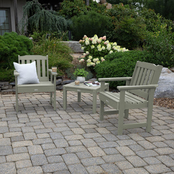 2 Lehigh Garden Chairs with 1 Square Side Table Kitted Sets Highwood USA