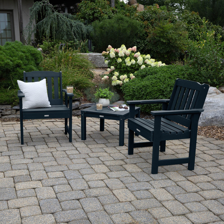 2 Lehigh Garden Chairs with 1 Square Side Table Kitted Sets Highwood USA