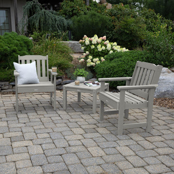 2 Lehigh Garden Chairs with 1 Square Side Table Kitted Sets Highwood USA
