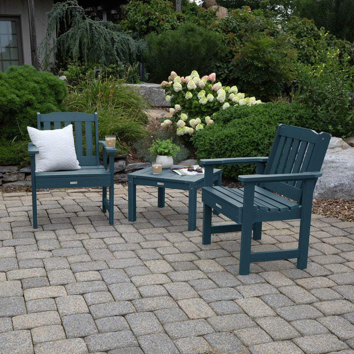 2 Lehigh Garden Chairs with 1 Square Side Table Kitted Sets Highwood USA