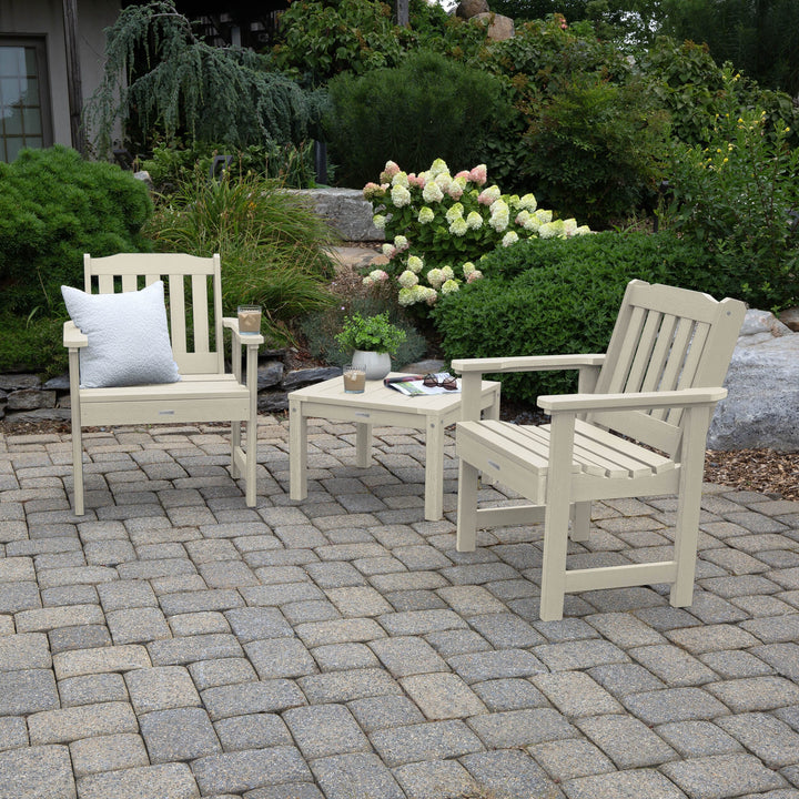 2 Lehigh Garden Chairs with 1 Square Side Table Kitted Sets Highwood USA