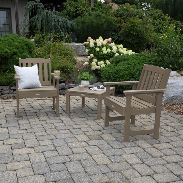 2 Lehigh Garden Chairs with 1 Square Side Table Kitted Sets Highwood USA