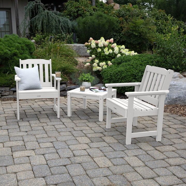 2 Lehigh Garden Chairs with 1 Square Side Table Kitted Sets Highwood USA