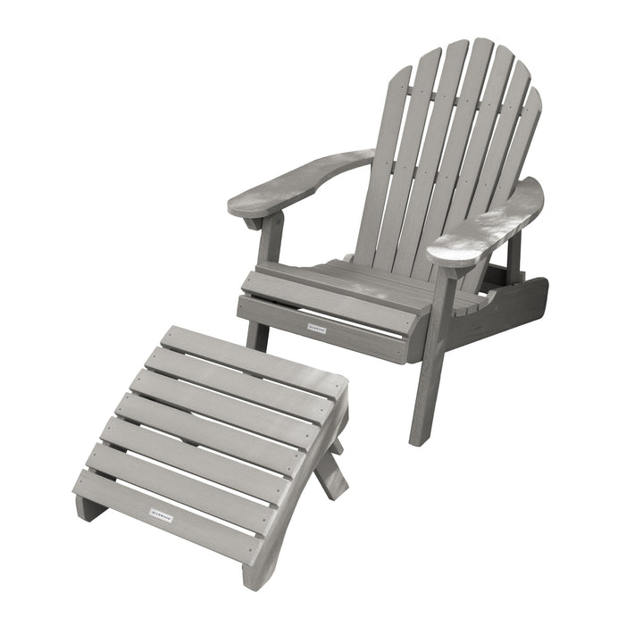 Hamilton Reclining Adirondack Chair with Folding Ottoman Adirondack Chairs Highwood USA Harbor Gray