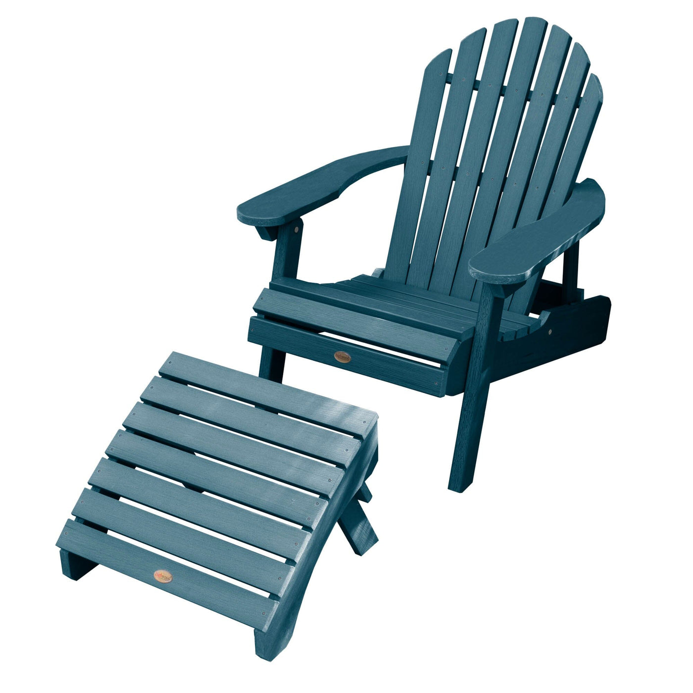 Hamilton Reclining Adirondack Chair with Folding Ottoman Adirondack Chairs Highwood USA Nantucket Blue 