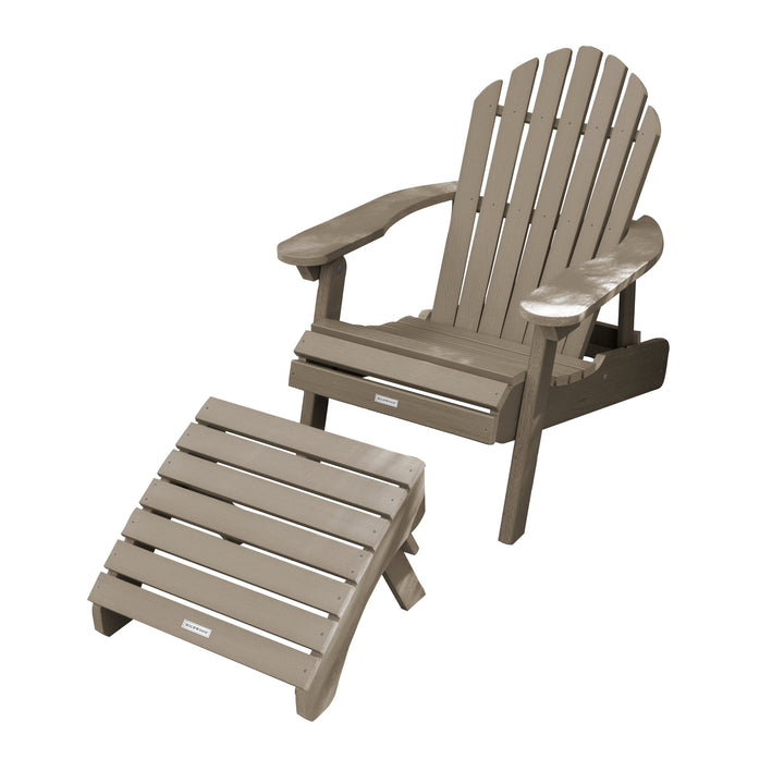 Hamilton Reclining Adirondack Chair with Folding Ottoman Adirondack Chairs Highwood USA Woodland Brown
