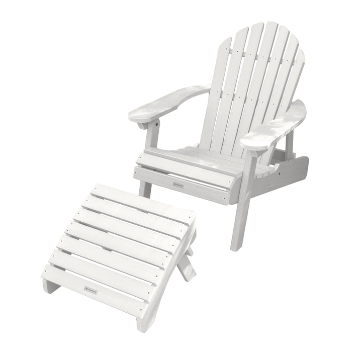 Hamilton Reclining Adirondack Chair with Folding Ottoman Adirondack Chairs Highwood USA White