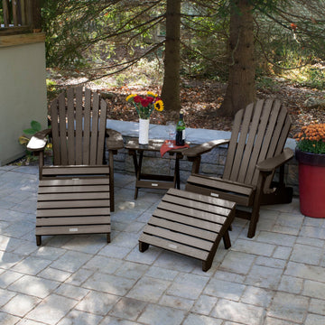 2 Hamilton Adirondack Chairs, 2 Ottomans & Side Table Kitted Sets Highwood USA