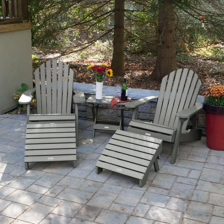 2 Hamilton Adirondack Chairs, 2 Ottomans & Side Table Kitted Sets Highwood USA