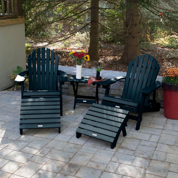 2 Hamilton Adirondack Chairs, 2 Ottomans & Side Table Kitted Sets Highwood USA