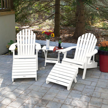 2 Hamilton Adirondack Chairs, 2 Ottomans & Side Table Kitted Sets Highwood USA