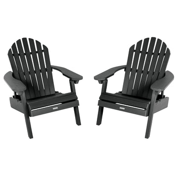 Set of 2 Hamilton Reclining Adirondack Chairs Adirondack Chairs Highwood USA Black