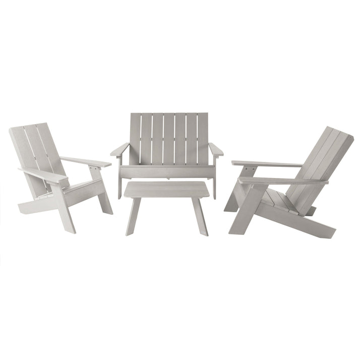 Italica Modern Adirondack Conversation Set Kitted Sets Highwood USA Harbor Gray