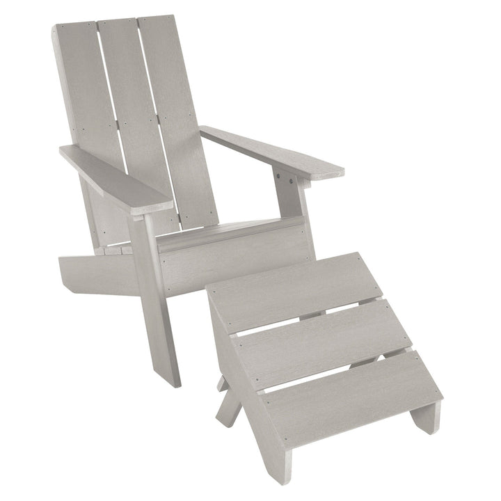 Italica Modern Adirondack Chair and Ottoman Adirondack Chairs Highwood USA Harbor Gray