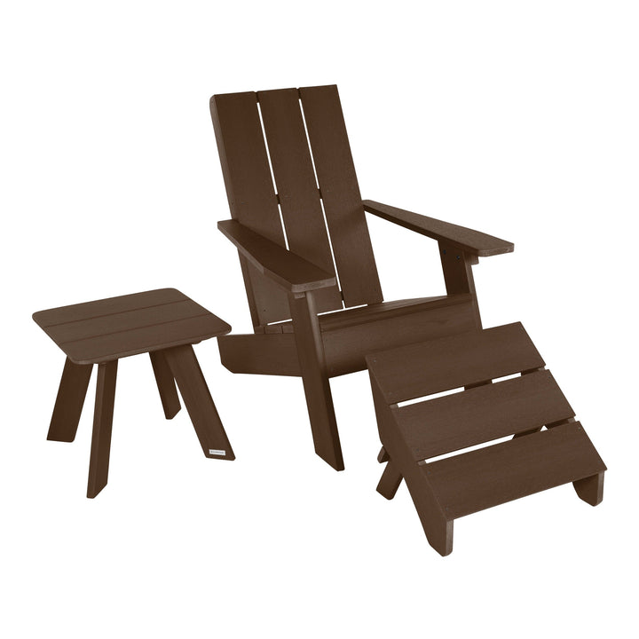 Italica Modern Adirondack Chair, Ottoman, and Side Table Adirondack Chairs Highwood USA Weathered Acorn