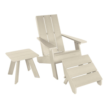 Italica Modern Adirondack Chair, Ottoman, and Side Table Adirondack Chairs Highwood USA Whitewash