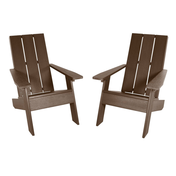 Set of Two Italica Modern Adirondack Chairs Adirondack Chairs Highwood USA Weathered Acorn