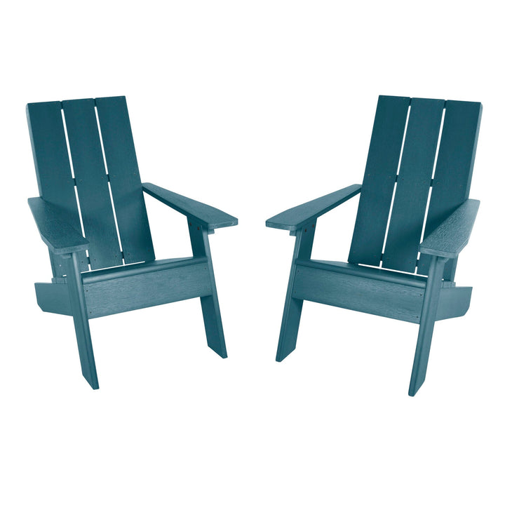 Set of Two Italica Modern Adirondack Chairs Adirondack Chairs Highwood USA Nantucket Blue