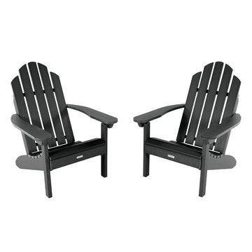 Set of Two Classic Westport Adirondack Chairs Kitted Sets Highwood USA Black