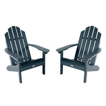 Set of Two Classic Westport Adirondack Chairs Kitted Sets Highwood USA Federal Blue