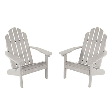 Set of Two Classic Westport Adirondack Chairs Kitted Sets Highwood USA Harbor Gray