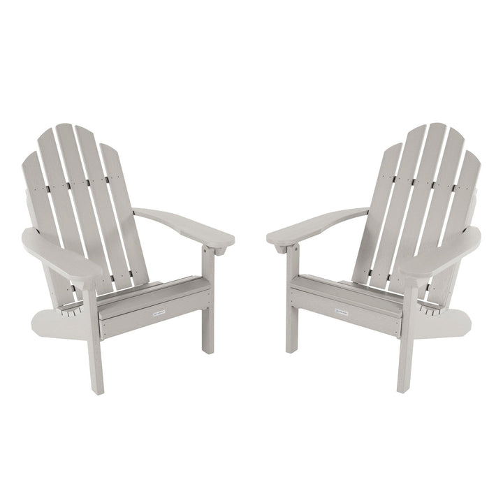 Set of Two Classic Westport Adirondack Chairs Kitted Sets Highwood USA Harbor Gray