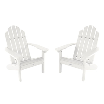 Set of Two Classic Westport Adirondack Chairs Kitted Sets Highwood USA White