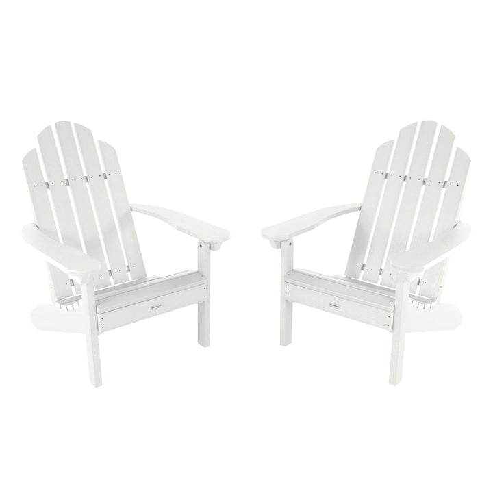 Set of Two Classic Westport Adirondack Chairs Kitted Sets Highwood USA White
