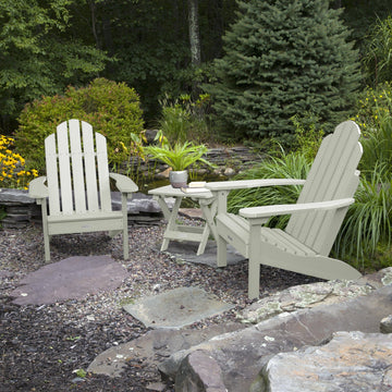 2 Classic Westport Adirondack Chairs with Folding Side Table Kitted Sets Highwood USA