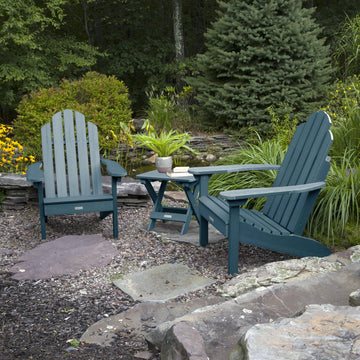 2 Classic Westport Adirondack Chairs with Folding Side Table Kitted Sets Highwood USA