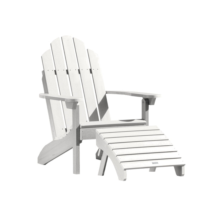 Classic Westport Adirondack Chair with Folding Adirondack Ottoman Adirondack Chairs Highwood USA White
