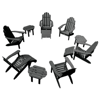 Classic Westport Adirondack Fireside Set Kitted Sets Highwood USA Black