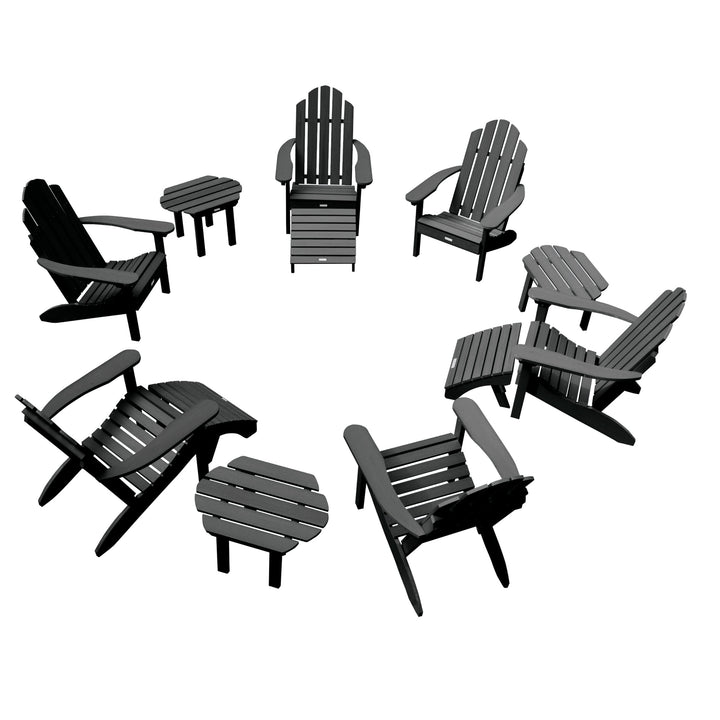 Classic Westport Adirondack Fireside Set Kitted Sets Highwood USA Black