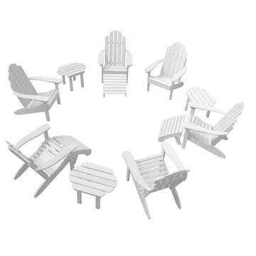 Classic Westport Adirondack Fireside Set Kitted Sets Highwood USA White