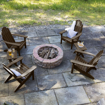 4 Classic Westport Adirondack Chairs with 2 Folding Side Tables Kitted Sets Highwood USA