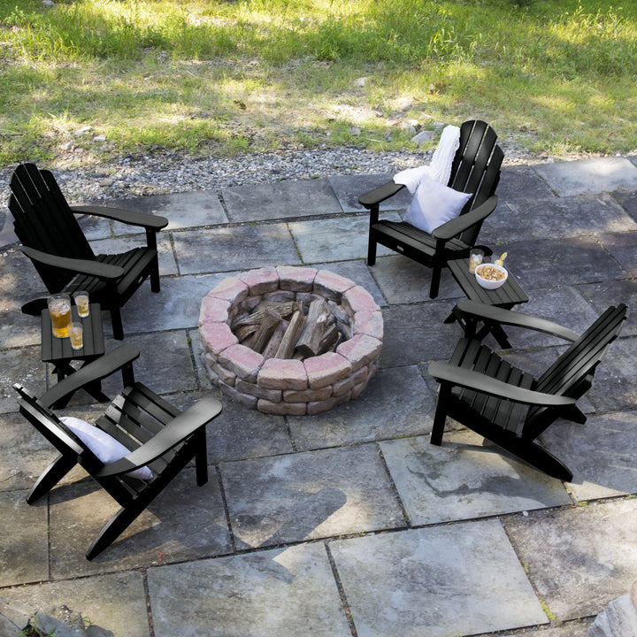 4 Classic Westport Adirondack Chairs with 2 Folding Side Tables Kitted Sets Highwood USA