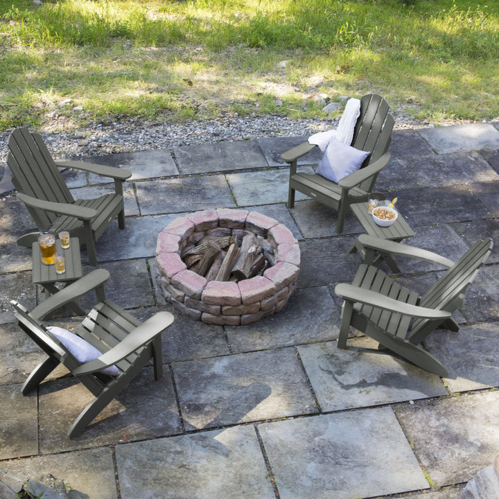 4 Classic Westport Adirondack Chairs with 2 Folding Side Tables Kitted Sets Highwood USA
